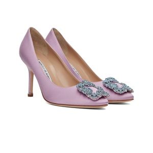 Manolo Blahnik Hangisi lilac satin 105mm pumps Size 41